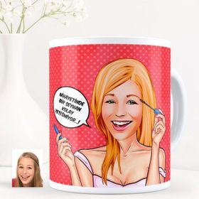 Kişiye Özel Bayan Kolay Yetişmiyor Karikatür Beyaz Kupa Bardak