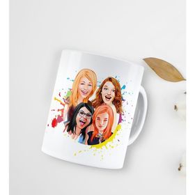 Kişiye Özel Bekarlığa Veda Karikatürlü Beyaz Kupa