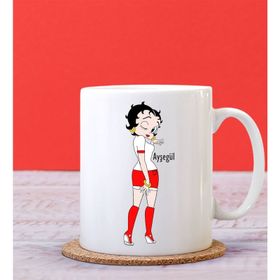 Kişiye Özel Betty Boop Tasarımlı Beyaz Kupa Bardak
