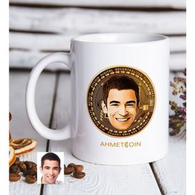 Kişiye Özel Bitcoin Karikatürlü Beyaz Kupa Bardak