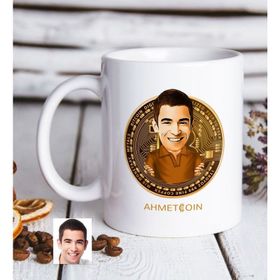 Kişiye Özel Bitcoin Karikatürlü Beyaz Kupa Bardak