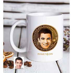 Kişiye Özel Bitcoin Karikatürlü Beyaz Kupa Bardak
