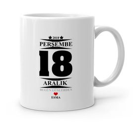 Kişiye Özel Bugün Günlerden-3 Beyaz Kupa Bardak