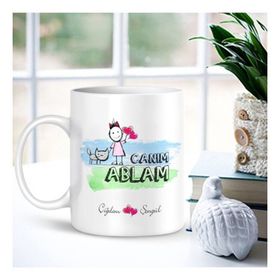 Kişiye Özel Canım Ablam Beyaz Kupa Bardak