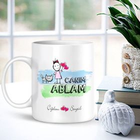 Kişiye Özel Canım Ablam Beyaz Kupa Bardak