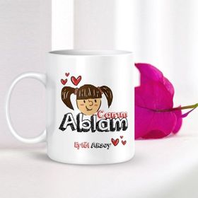 Kişiye Özel Canım Ablam Beyaz Kupa Bardak