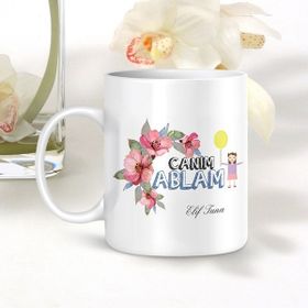 Kişiye Özel Canım Ablam Beyaz Kupa Bardak