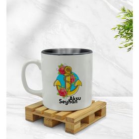 Kişiye Özel Çapa Tasarımlı İçi Siyah Renkli Model 4 Kupa