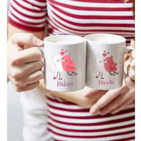 Kişiye Özel Çiftler Tasarımlı Kupa Bardak