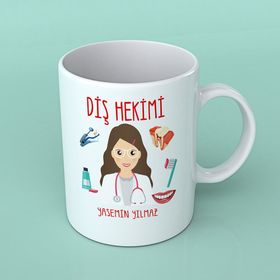 Kişiye Özel Diş Hekimi Tasarımlı Kupa Bardak