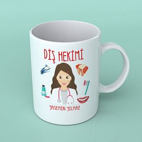 Kişiye Özel Diş Hekimi Tasarımlı Kupa Bardak