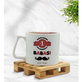 Kişiye Özel Dünyanın 1 Numaralı Babası Tasarımlı Middle Beyaz Model 1 Kupa