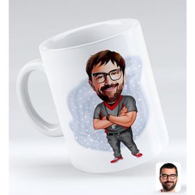 Kişiye Özel Erkek Antrenör Karikatürlü Beyaz Kupa Bardak