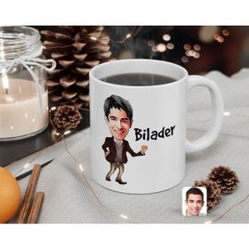Kişiye Özel Erkek Bilader Karikatürlü Beyaz Kupa Bardak
