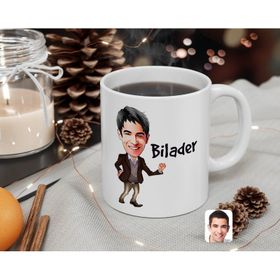Kişiye Özel Erkek Bilader Karikatürlü Beyaz Kupa Bardak