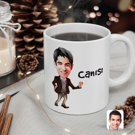 Kişiye Özel Erkek Canısı Karikatürlü Beyaz Kupa Bardak