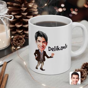 Kişiye Özel Erkek Delikanlı Karikatürlü Beyaz Kupa Bardak