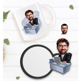 Kişiye Özel Erkek Genel Müdür Karikatürlü Beyaz Kupa Bardak