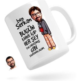 Kişiye Özel Erkek Her Şey Yolundaymış Gibi Karikatürlü Beyaz Kupa