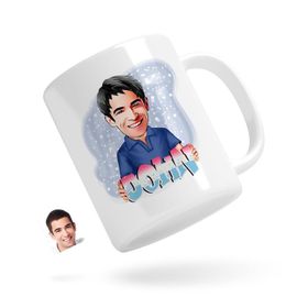 Kişiye Özel Erkek İsimli Karikatürlü Beyaz Kupa Bardak