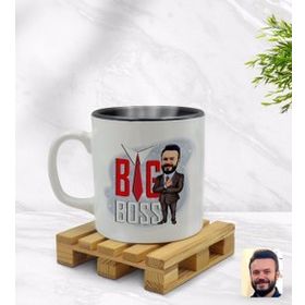 Kişiye Özel Erkek Karikatürlü Siyah Kupa Bardak