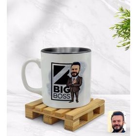 Kişiye Özel Erkek Karikatürlü Siyah Kupa Bardak