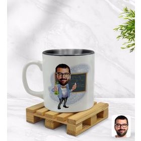 Kişiye Özel Erkek Karikatürlü Siyah Kupa Bardak