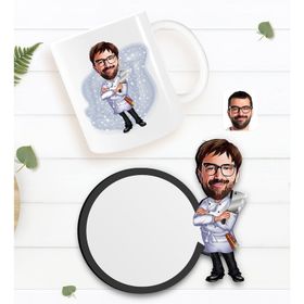 Kişiye Özel Erkek Kasap Karikatürlü Beyaz Kupa