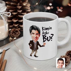 Kişiye Özel Erkek Kimin Aşkı Bu Karikatürlü Beyaz Kupa