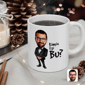 Kişiye Özel Erkek Kimin Eşi Bu Karikatürlü Beyaz Kupa Bardak