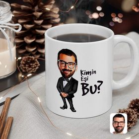 Kişiye Özel Erkek Kimin Eşi Bu Karikatürlü Beyaz Kupa Bardak