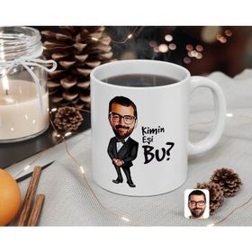 Kişiye Özel Erkek Kimin Eşi Bu Karikatürlü Beyaz Kupa Bardak