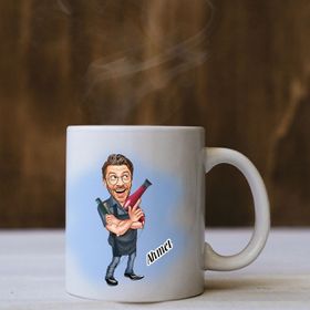 Kişiye Özel Erkek Kuaför Karikatürlü Kupa Bardak