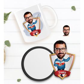 Kişiye Özel Erkek Öğretmen Karikatürlü Beyaz Kupa Bardak
