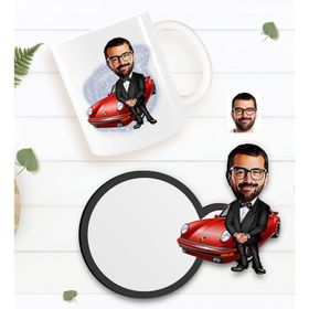 Kişiye Özel Erkek Patron Karikatürlü Beyaz Kupa