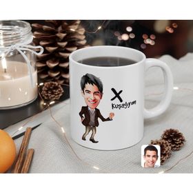 Kişiye Özel Erkek X Kuşağıyım Karikatürlü Beyaz Kupa Bardak