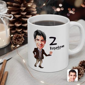 Kişiye Özel Erkek Z Kuşağıyım Karikatürlü Beyaz Kupa Bardak