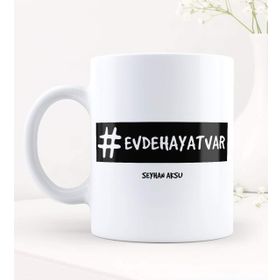 Kişiye Özel Evdehayatvar Hashtag Beyaz Kupa Bardak