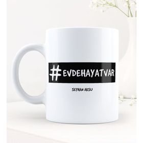 Kişiye Özel Evdehayatvar Hashtag Beyaz Kupa Bardak