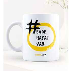 Kişiye Özel Evdehayatvar Hashtag Beyaz Kupa Bardak