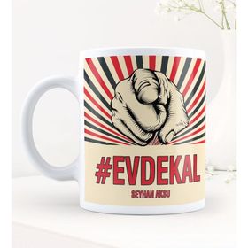 Kişiye Özel Evdekal Hashtag Beyaz Kupa Bardak