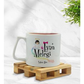 Kişiye Özel Evin Meleği Tasarımlı Middle Beyaz Model 1 Kupa