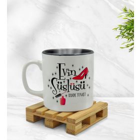 Kişiye Özel Evin Süslüsü Tasarımlı İçi Siyah Renkli Model 2 Kupa