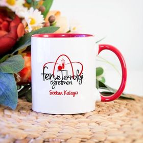 Kişiye Özel Fen Ve Teknoloji Öğretmeni-Kırmızı Kupa Bardak