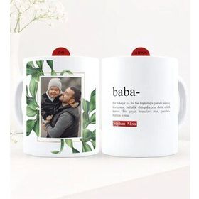 Kişiye Özel Fotoğraflı Baba Anlamı Beyaz Kupa Bardak