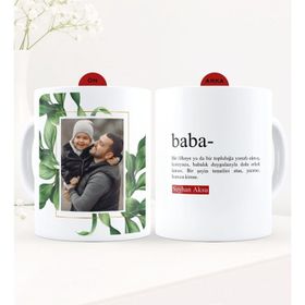 Kişiye Özel Fotoğraflı Baba Anlamı Beyaz Kupa Bardak