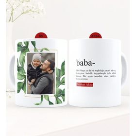 Kişiye Özel Fotoğraflı Baba Anlamı Beyaz Kupa Bardak