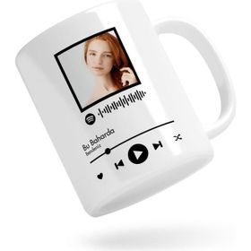 Kişiye Özel Fotoğraflı Spotify Barkodlu Kupa Bardak