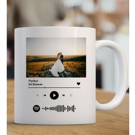 Kişiye Özel Fotoğraflı Spotify Barkodlu Kupa Bardak