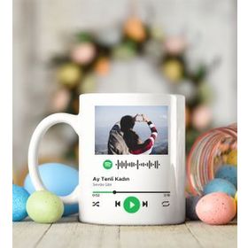 Kişiye Özel Fotoğraflı Spotify Barkodlu Kupa Bardak